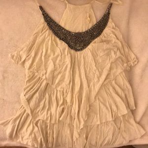 ANGL women’s flowy embellished top, size M